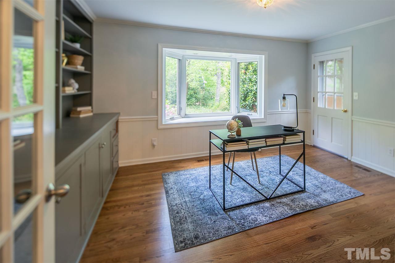 6420 Brandywine Road Raleigh, NC 27607 - Photo 14 of 28 a work room with furniture and wooden floor