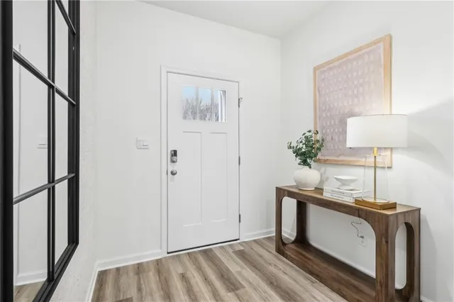 a view of an entryway with furniture