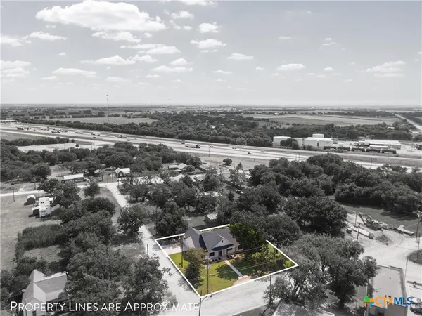an aerial view of multiple house