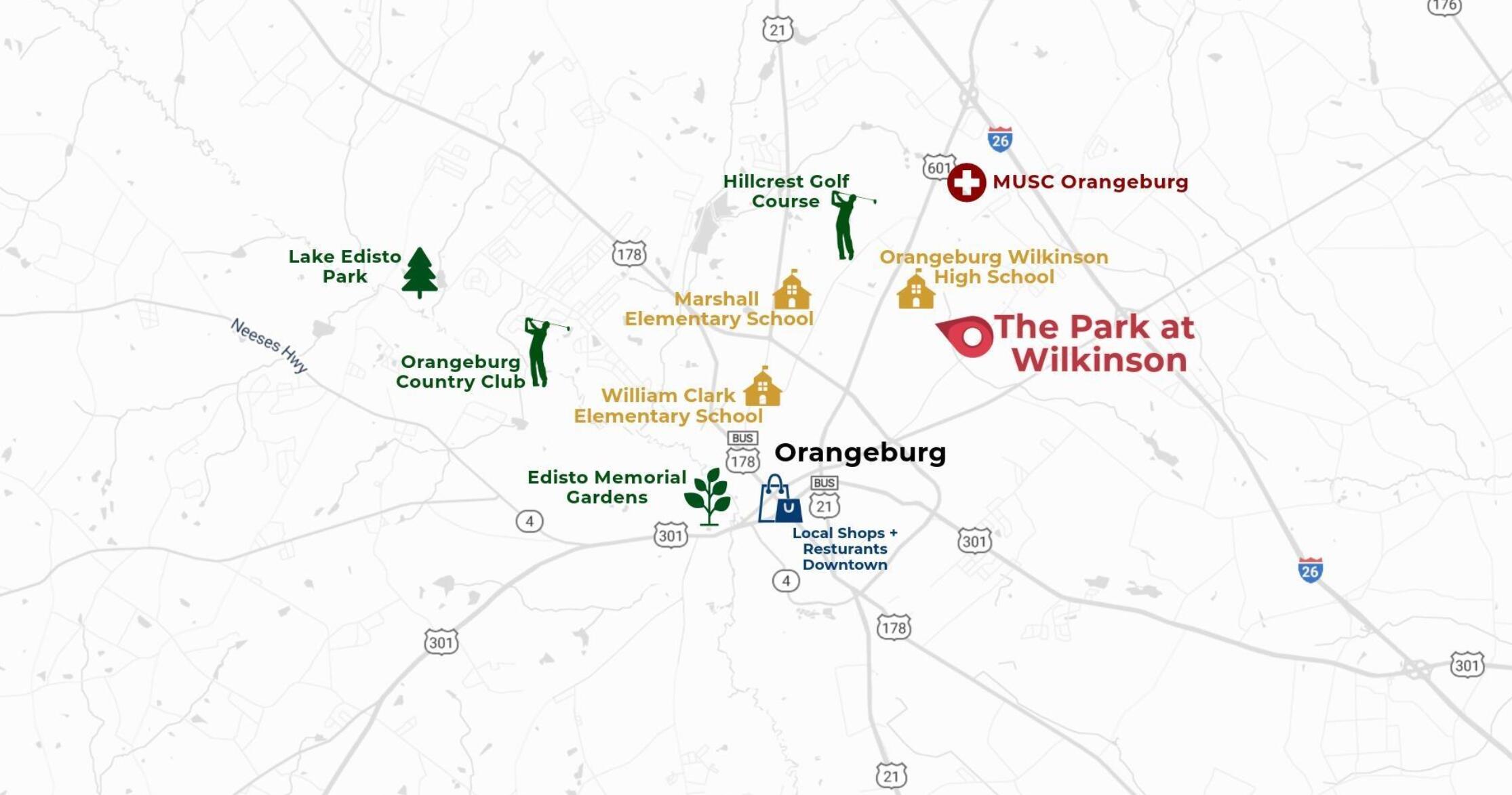 145 Hale Road Orangeburg, SC 29115 - Photo 27 of 27 Places of Interest Near Orangeburg