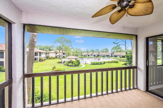 a view of a city from a balcony