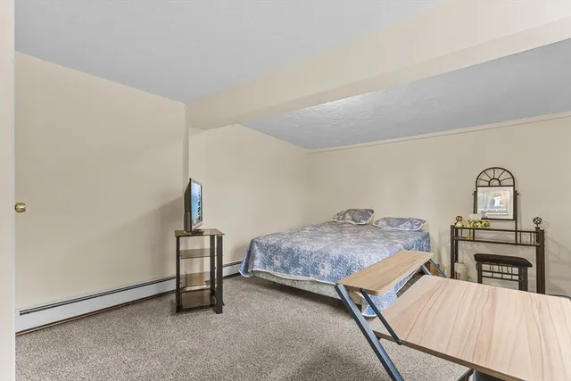 a bed room with a bed and furniture