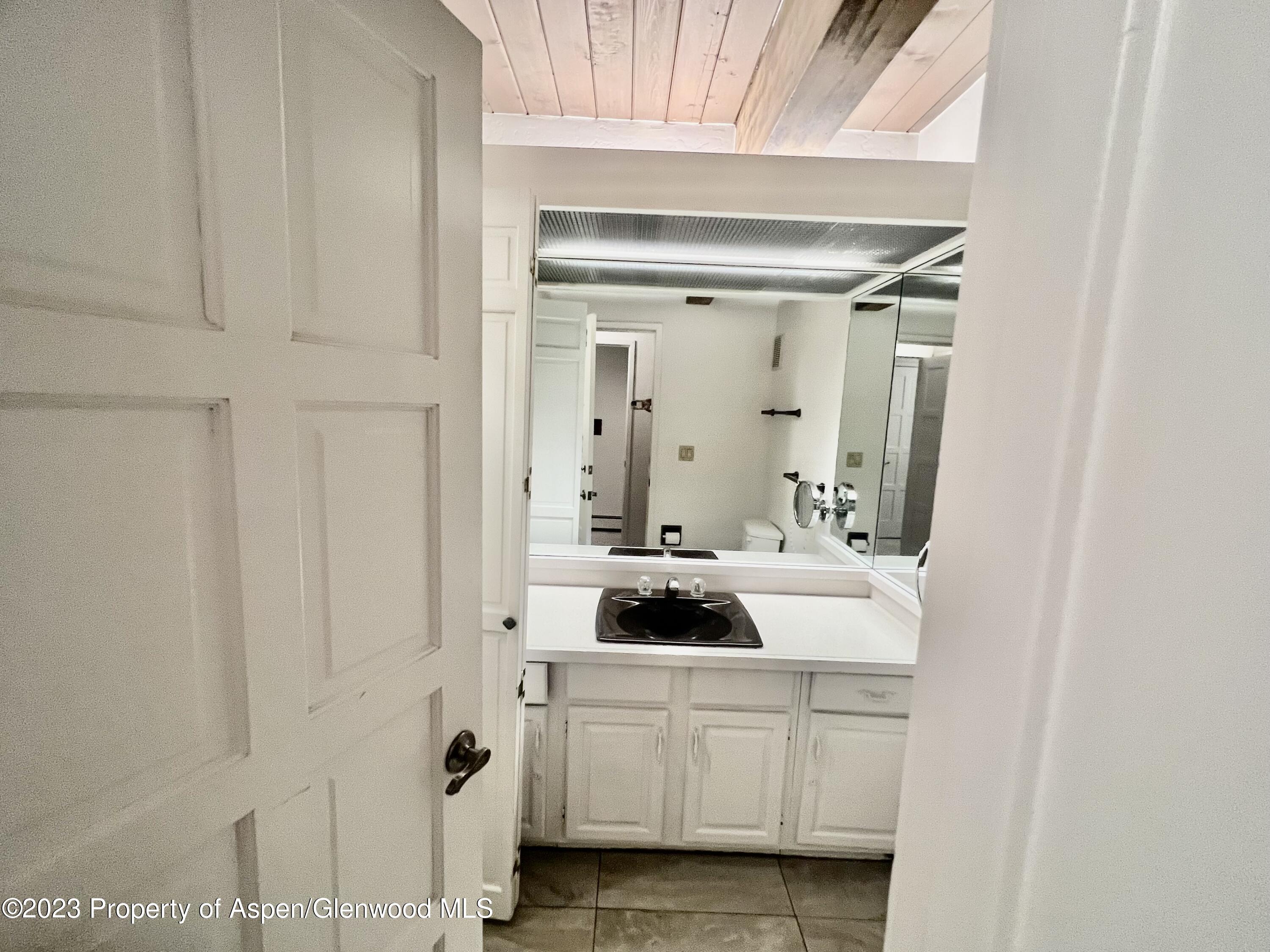 651 South Monarch Street Aspen, CO 81611 - Photo 14 of 19 a bathroom with a sink and a mirror