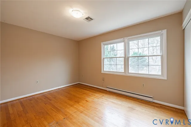 an empty room with a window