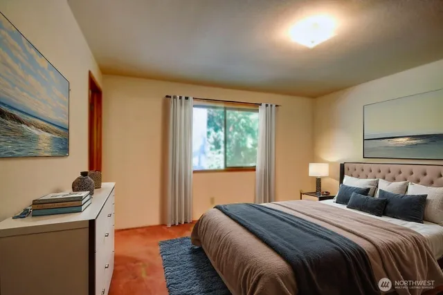 an empty room with a window