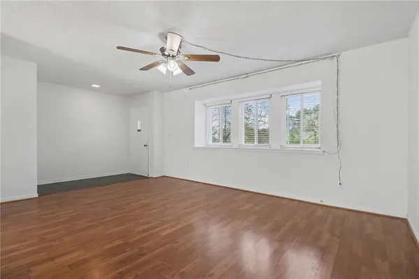 a view of wooden floor in a room