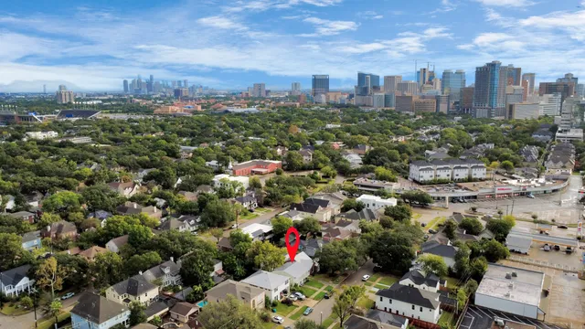 an aerial view of multiple house