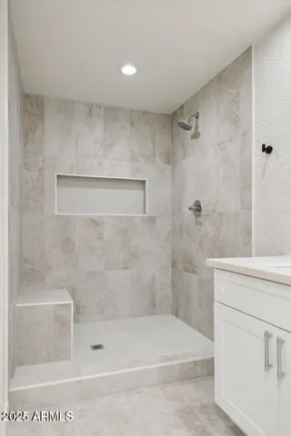 a bathroom with a shower