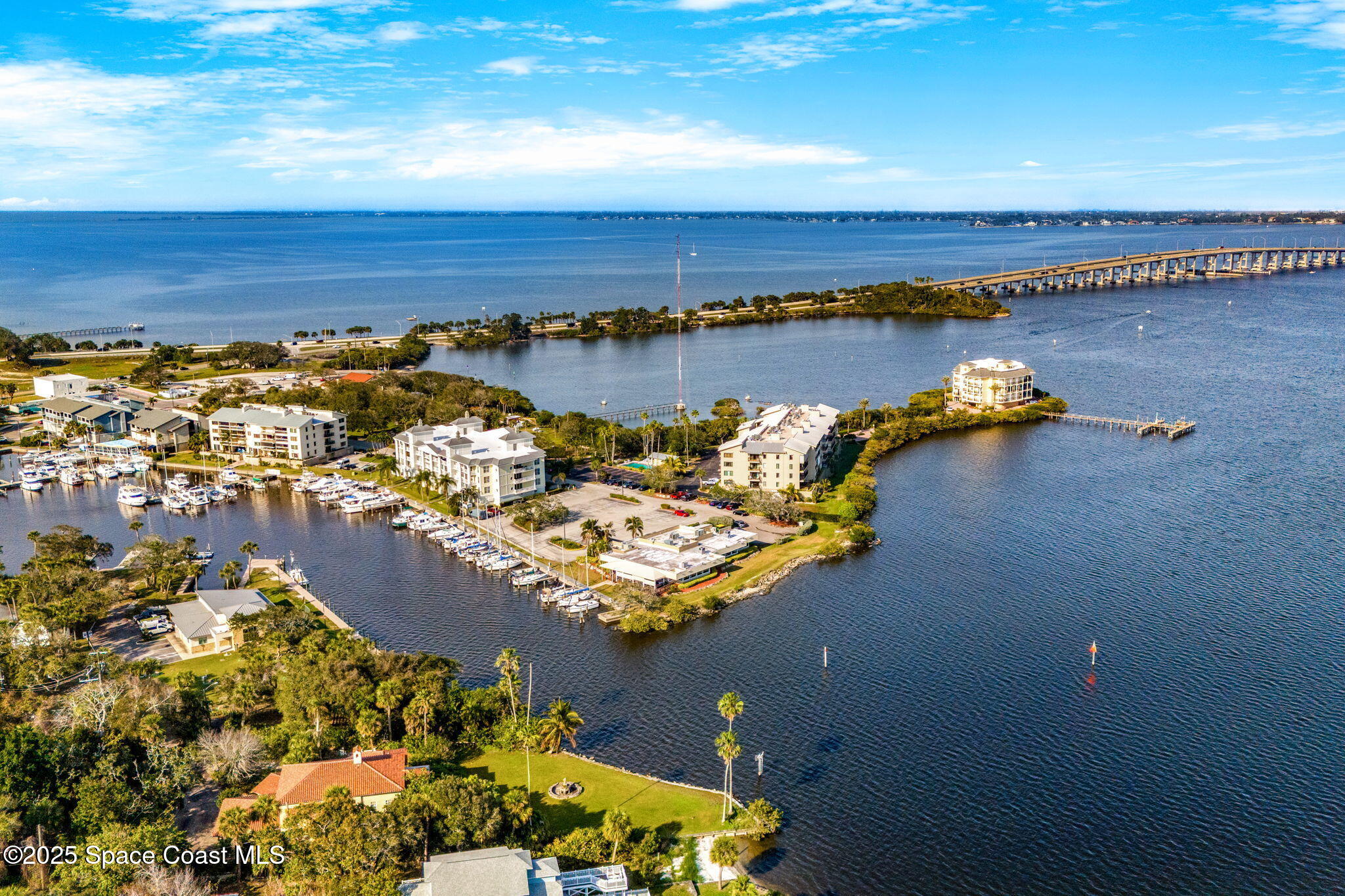2220 Front Street, Unit 404 Melbourne, FL 32901 - Photo 43 of 52 an aerial view of a houses with ocean view