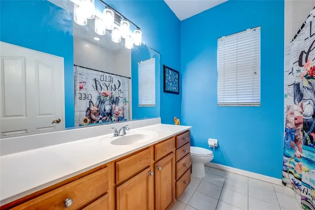 an aerial view of a house with a garden and lake view