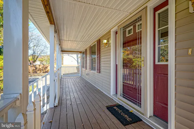 a view of a wooden deck