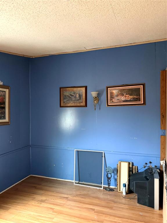 1047 John Wayne Road Kaufman, TX 75142 - Photo 9 of 17 Empty room featuring a textured ceiling and wood finished floors