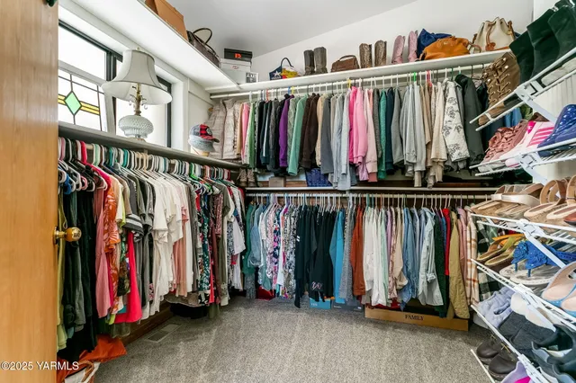 a room with furniture a rug and a book shelf