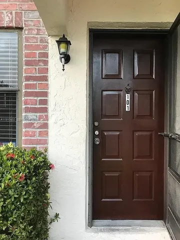 a view of a door of a house