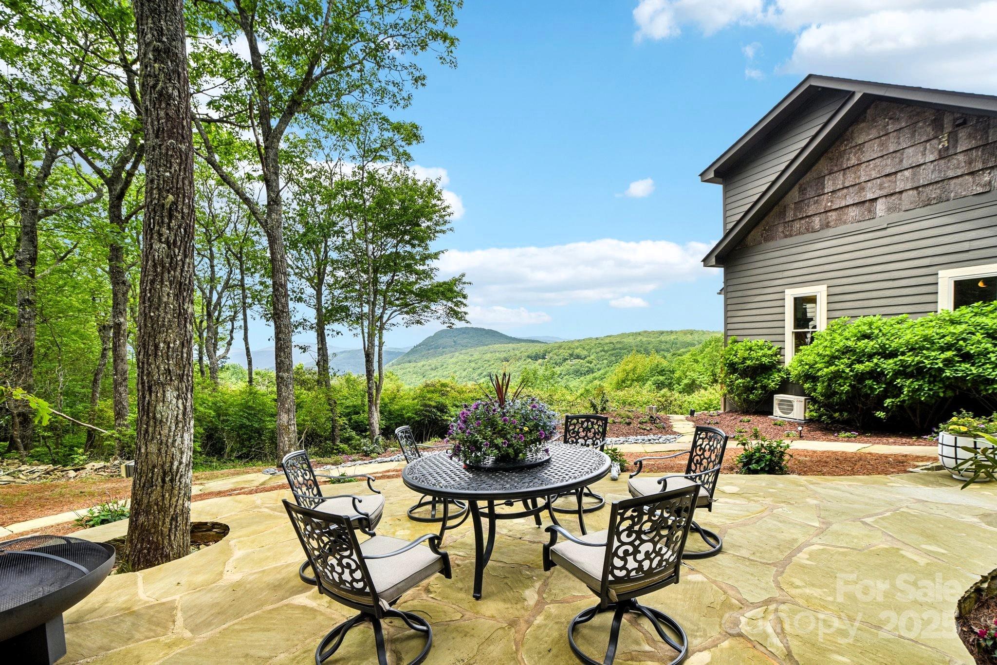 71 Raptor Way Sapphire, NC 28774 - Photo 33 of 46 a view of a patio with table and chairs and potted plants