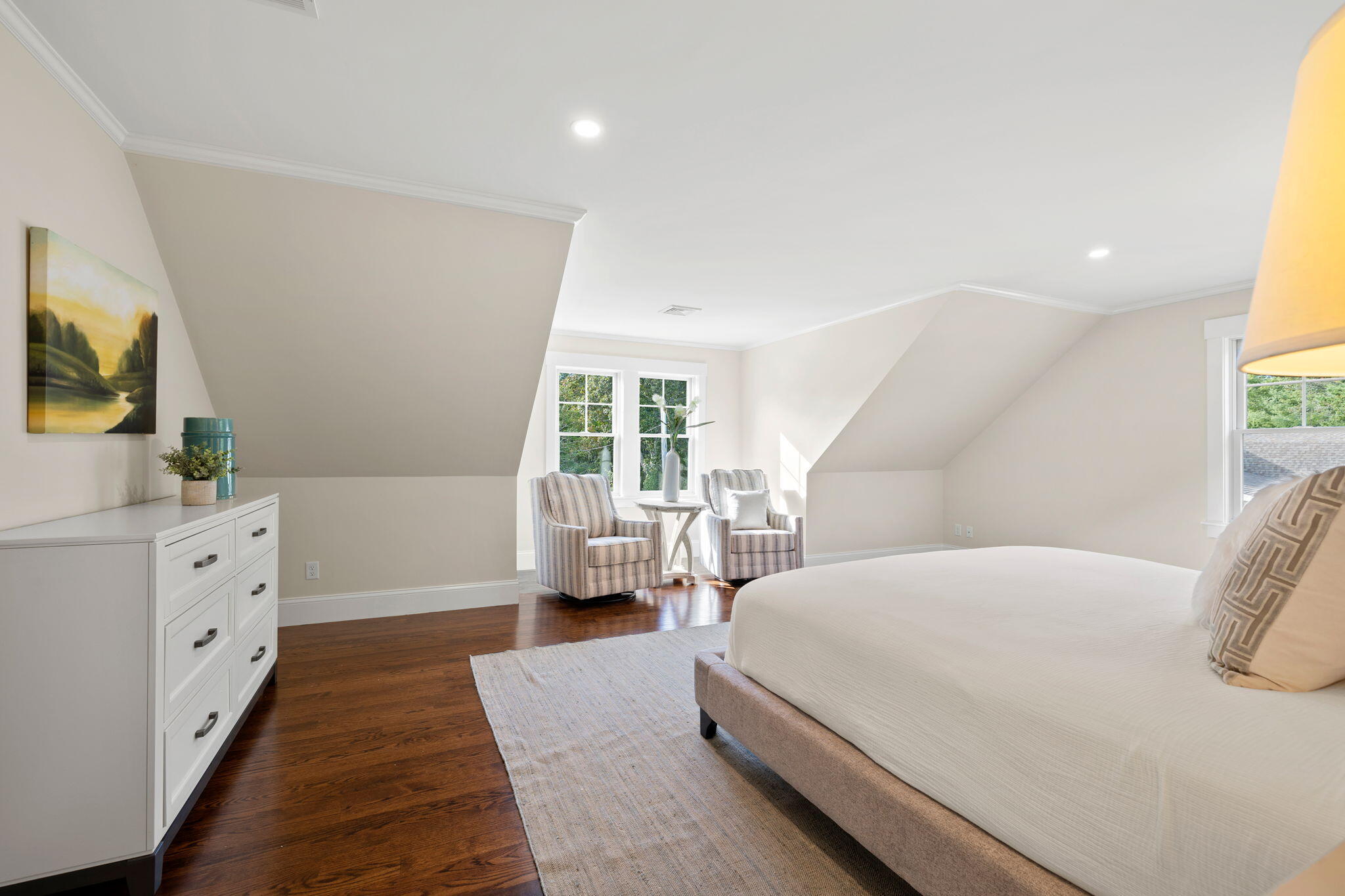 76 Old Mill Road Osterville, MA 02655 - Photo 33 of 45 a bedroom with a bed and large windows