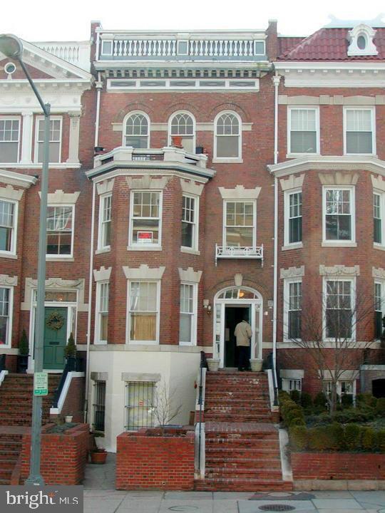 a front view of a multi story building
