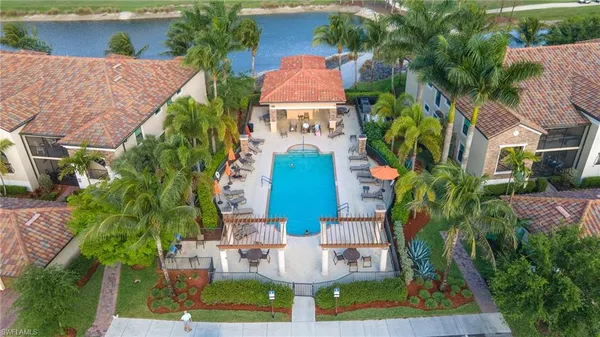 an aerial view of a house