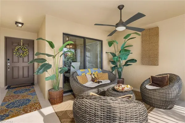 a living room with furniture