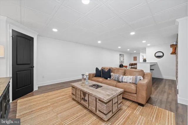 a view of a big room with wooden floor