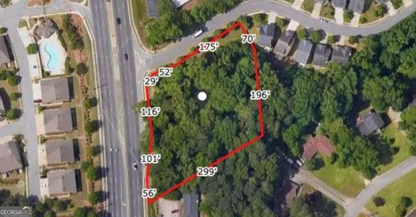 an aerial view of a house