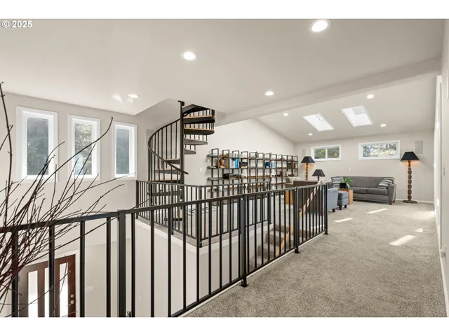 a living room with furniture and a couch