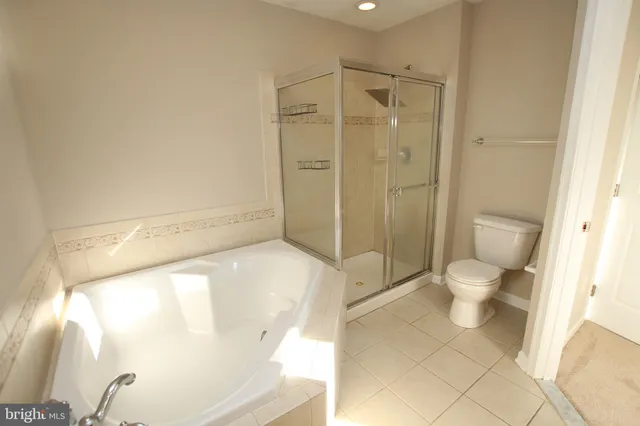 a bathroom with a shower and a toilet