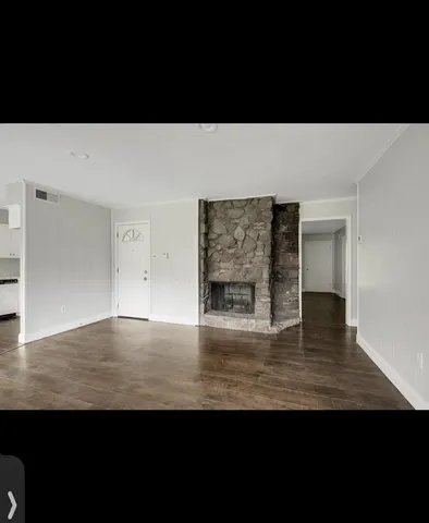 a living room with a large window