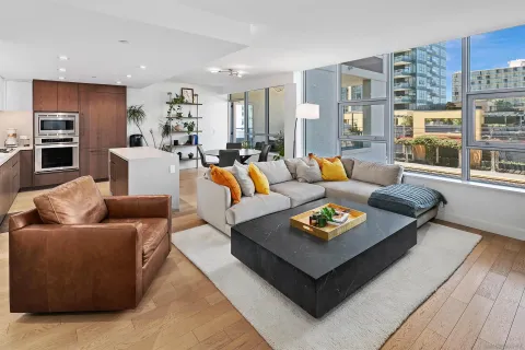 a living room with furniture and a couch