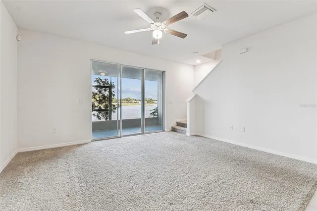 a view of a lake with a outdoor space