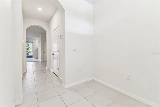 a view of a bathroom from the hallway