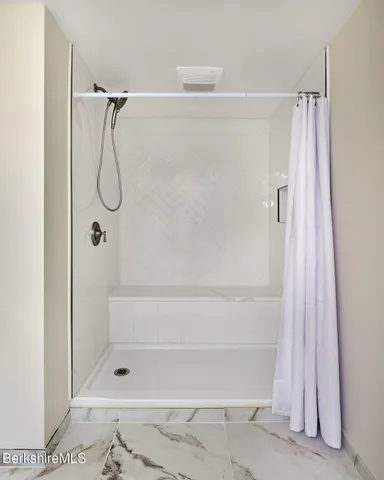 a bathroom with a shower