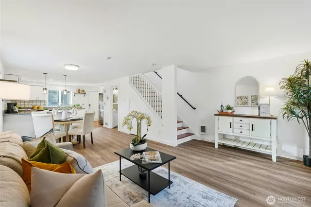 a living room with furniture