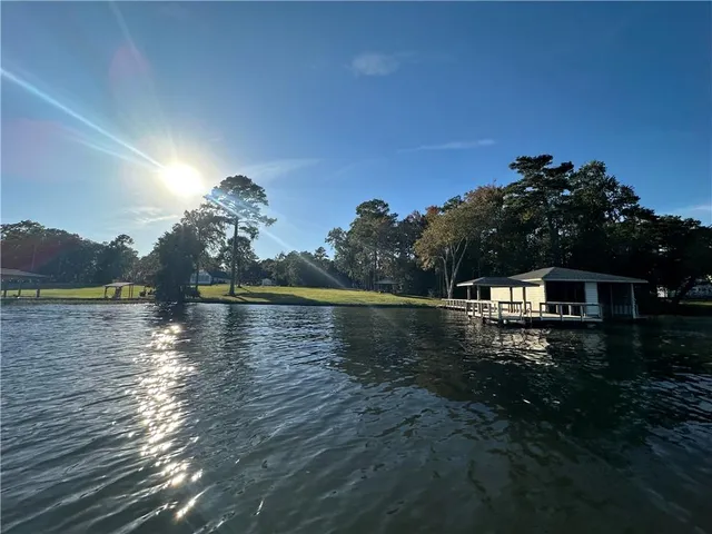 a view of a lake in front of house