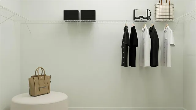 a close view of walk in closet