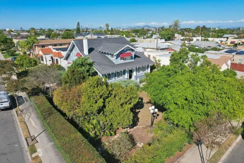 an aerial view of a city