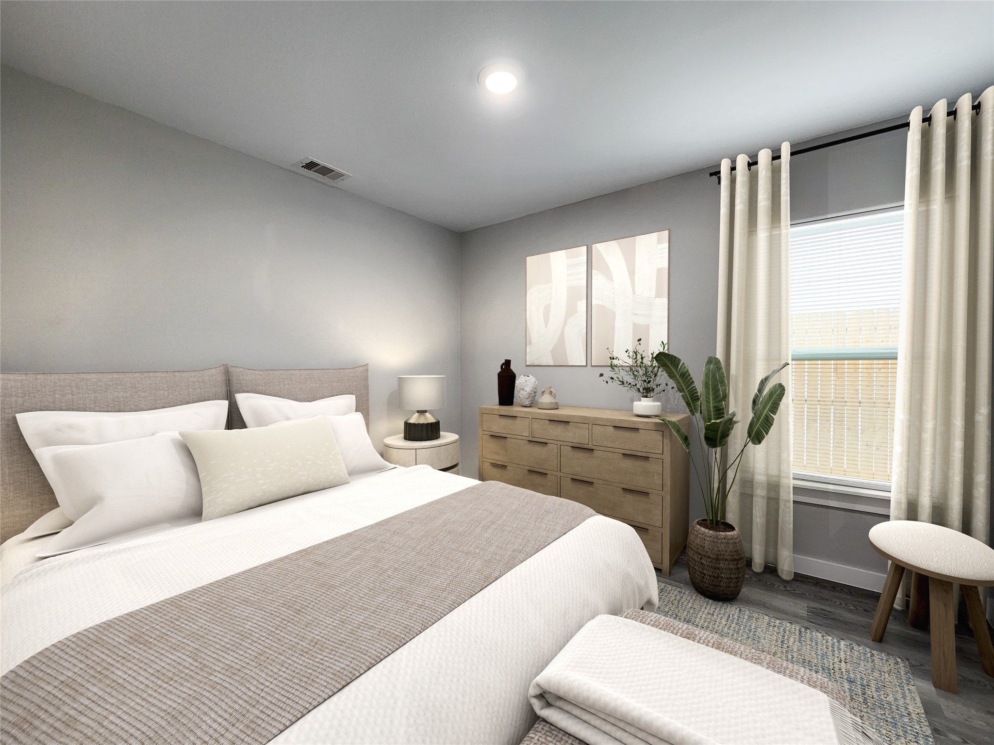 7735 Orebo Street, Unit B Houston, TX 77088 - Photo 10 of 14 a bedroom with a bed and a couch