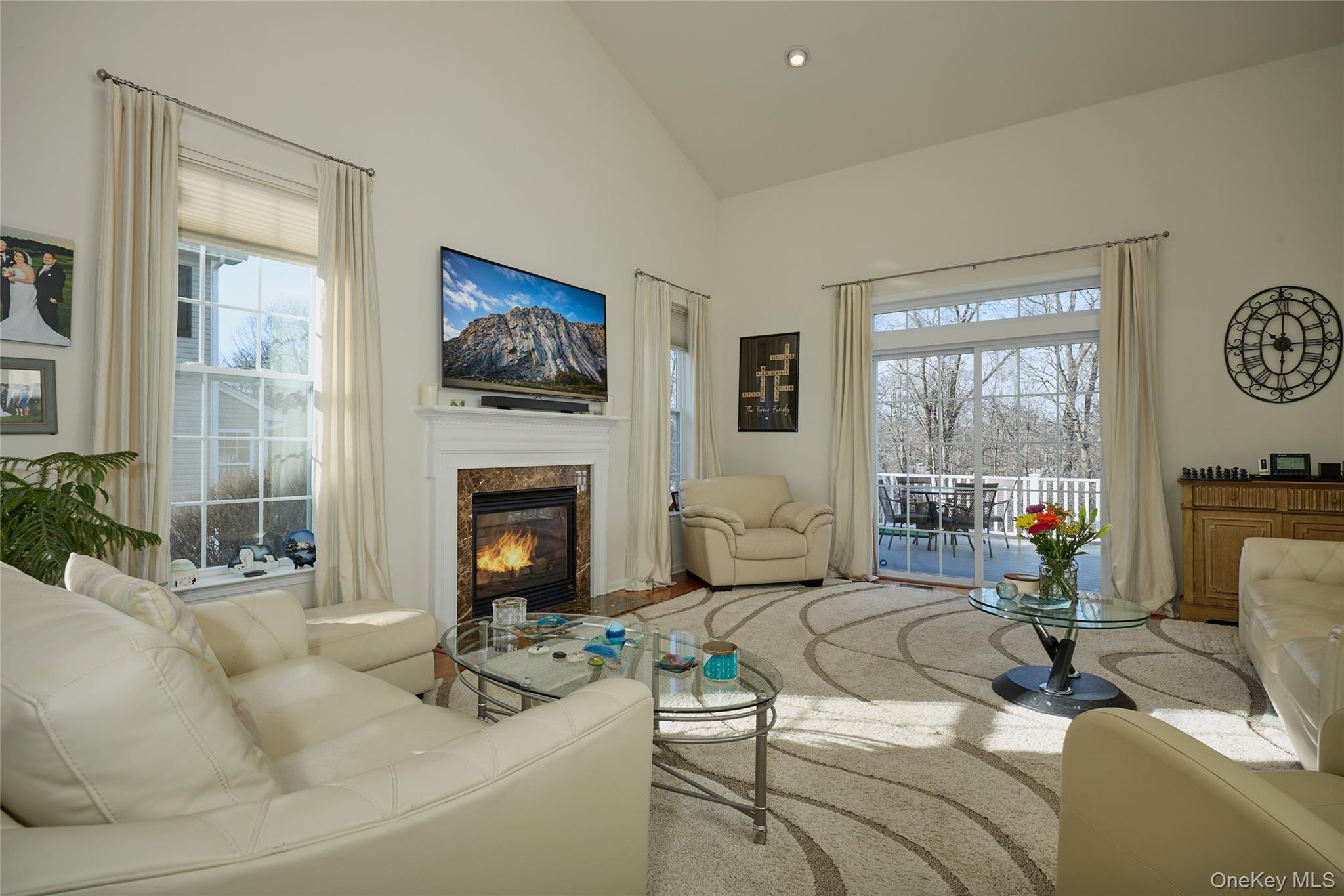 40 Evan Court Fishkill, NY 12508 - Photo 9 of 49 a living room with furniture a fireplace and a flat screen tv