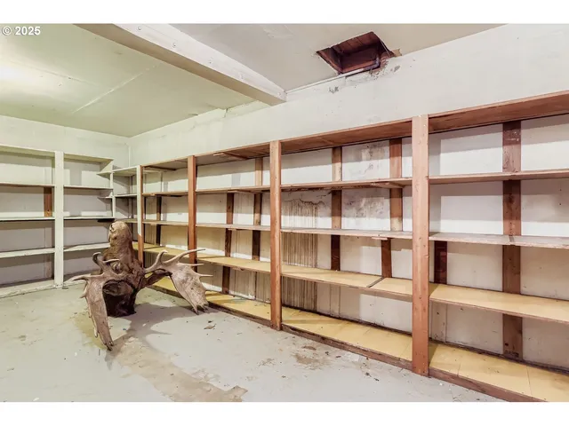 a view of a livingroom with furniture and closet