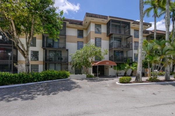 a front view of a building with street