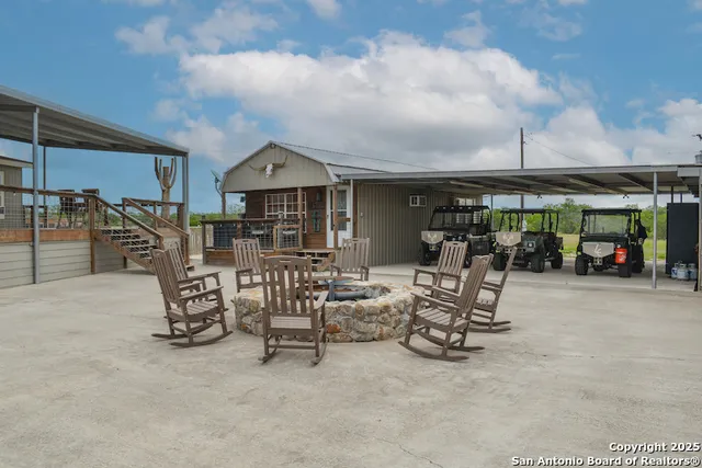 an outdoor space with patio