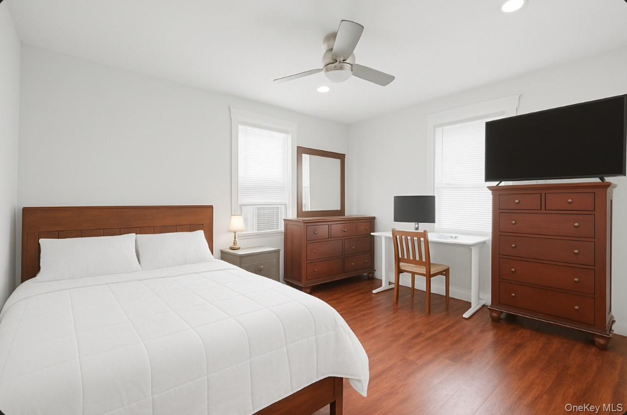 17 Edgar Place Port Chester, NY 10573 - Photo 14 of 18 Bedroom with wood finished floors, ceiling fan, and recessed lighting.