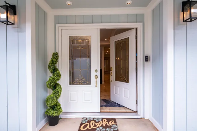 a view of an entryway of house and front door