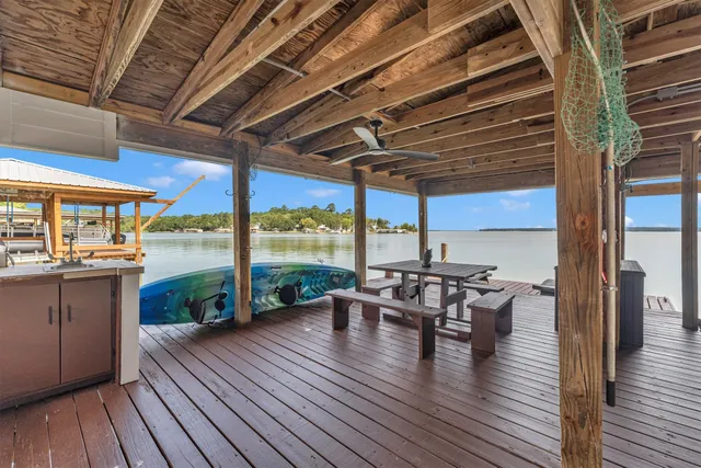 a view of a garden with a slide