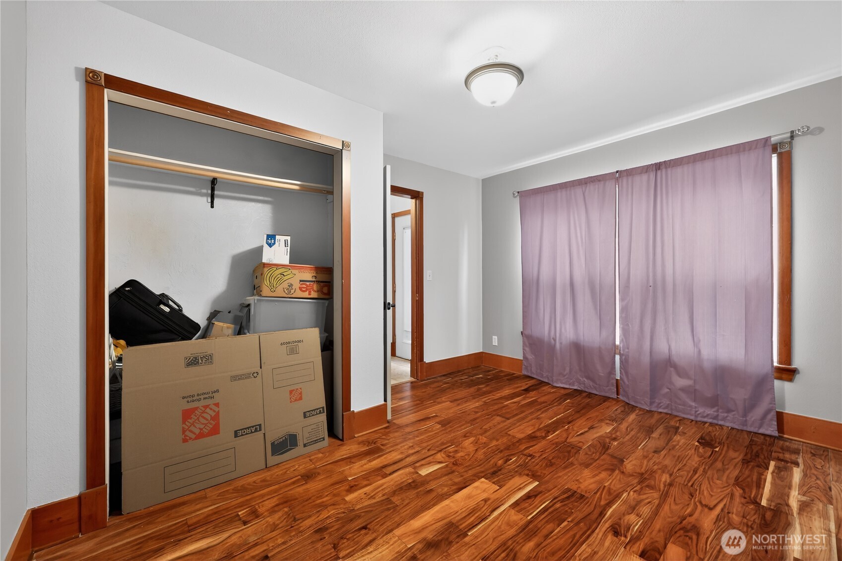 1533 Northcliff Road Shelton, WA 98584 - Photo 21 of 37 a view of a bedroom with wooden floor and closet