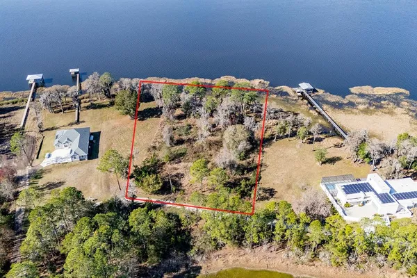 an aerial view of a house