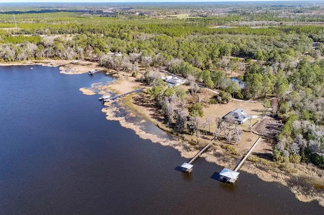 a view of a lake with a mountain