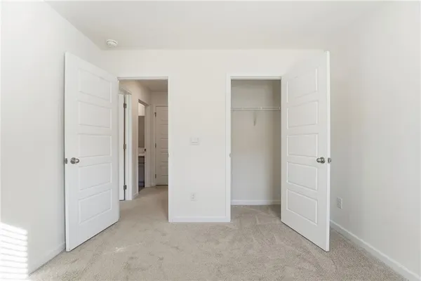 an empty room with closet