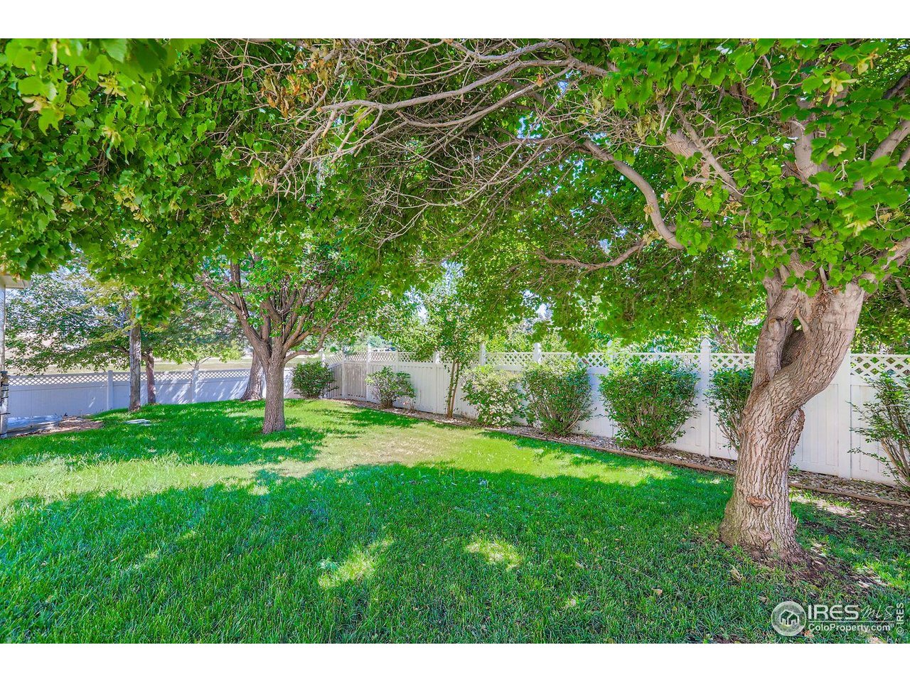 310 Bein Street Berthoud, CO 80513 - Photo 27 of 31 a view of a backyard with table and chairs and wooden fence