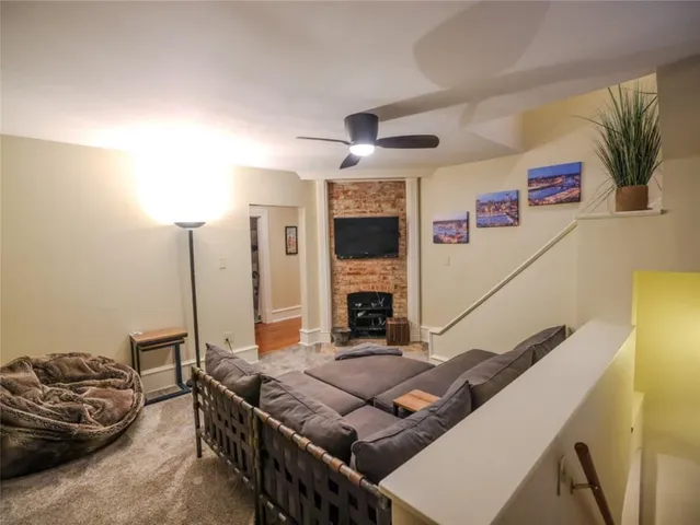 a living room with furniture